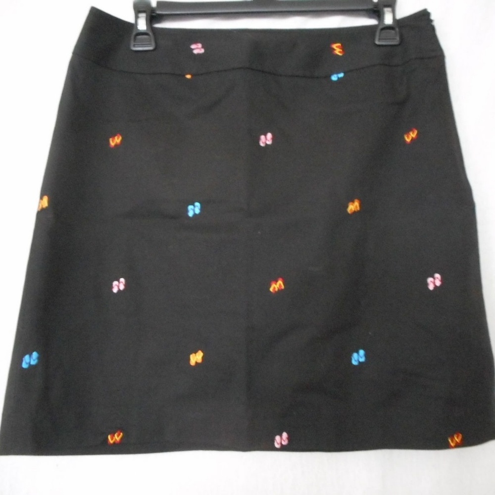 Rafaella unlined Skirt Size 8 Black flip flops